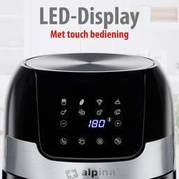 alpina Airfryer 3.5L - Heteluchtfriteuse 1-4 Personen - Air Fryer met Digitaal Touchscreen - Instelbare Temperatuur 80 tot 200 Graden - met Timer Functie - Heteluchtoven 1400W — thumbnail 5