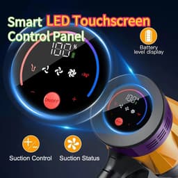 Steelstofzuiger Snoerloos 550W - Handstofzuiger - 50KPa Zuigkracht - LED Touchscreen - Uitneembare Accu - Lichtgewicht Draadloze Stofzuiger - 40 Min Werktijd - 3 Zuigstanden — thumbnail 5