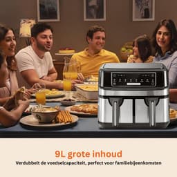 ApexArte® Dubbele Airfryer XXXL - Duo Heteluchtfriteuse - Geschikt voor Accessoires - Zwart — thumbnail 2