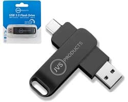 USB Stick - 128GB - USB-C en USB-A - USB 3.0 - Flash Drive - USB-C Stick - Geschikt voor Smartphones, Computers, Laptops, etc. - Zwart
