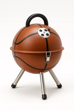 Draagbare Kolengrill "Basketbal" 36x48cm - Camping & Balkon — thumbnail 2