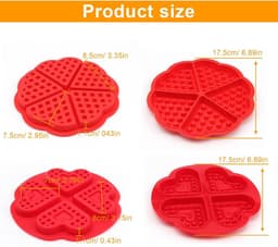 Siliconen Wafelvormen Set voor Airfryer - Hartvormig - 4 en 5 Putjes - Rood - Bakvormen voor Wafels, Muffins en Cake - Creatief Bakken — thumbnail 14