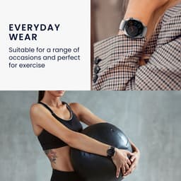 kwmobile Horlogebandjes geschikt voor Huawei Watch D2 - 2 x Nylon Smartwatch bandje in donkergrijs / oudroze. — thumbnail 5
