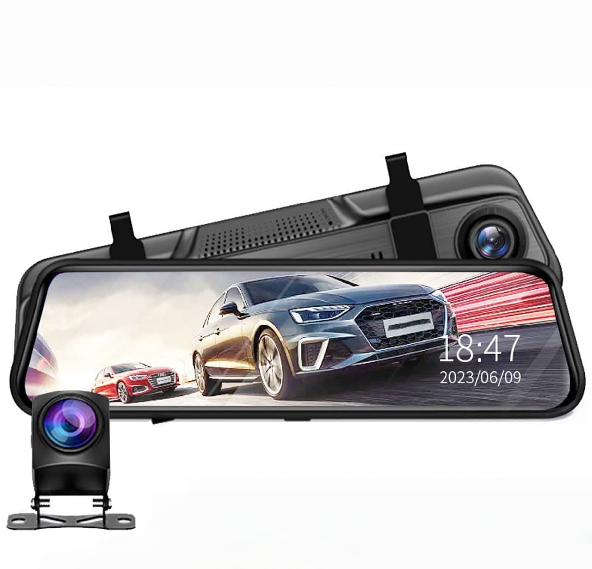 10" Dual Lens Auto DVR Dash Cam Voor- en Achteruitkijkspiegel Camera Videorecorder 1080P（Geen geheugenkaart meegeleverd） — afbeelding 1