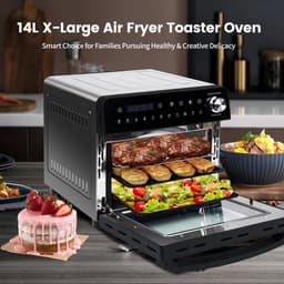 Studio Lyma Mini oven - Airfryer XXL - 14 liter - 1800 Watt - 11 programma's - Inclusief draaispit - — thumbnail 4