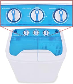 Mini-wasmachine met dubbele bak voor studenten en kleine ruimtes — thumbnail 4
