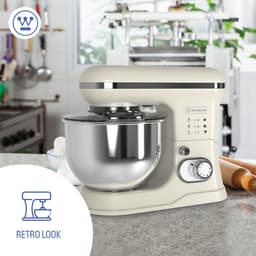 Westinghouse Retro Standmixer - 1200W - Keukenmachine 5L Mengkom - Keukenrobot - Keukenmixer - Foodprocessor - Beige — thumbnail 4