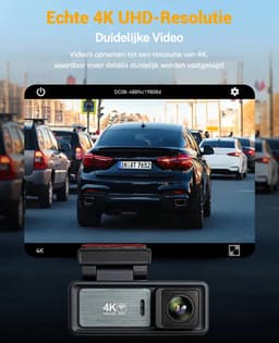 Gloovon - Dashcam - 4K Ultra HD Resolutie - 3.2 inch IPS Scherm - Met WiFi & App - Parkeermodus - Nachtzicht - G-Sensor — thumbnail 2