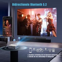 SCH® Draagbare beamer - Beamer - Projector - Mini Beamer - Wit - 26cm x 25cm x 12cm — thumbnail 2