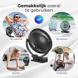 Pitt & Co. Tafelventilator – Oplaadbare USB Mini Ventilator – Stil & Draagbaar – Handventilator – 3 Snelheden – Compacte Luchtkoeler – Zwart — thumbnail 3