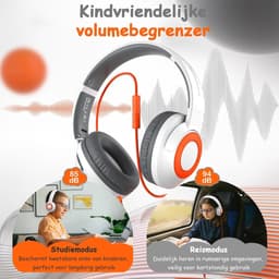 Koptelefoon kinderen met draad - Kinderkoptelefoon - Bedrade hoofdtelefoon - Veilig volume - School - Tablet - Laptop - Reizen - Muziek luisteren — thumbnail 5
