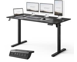 SENSE7 NOJO LIGHT - Zit Sta Bureau - 140 cm x 70 cm - Elektrisch bureau - Verstelbare bureau - Elektrische Hoogteverstelling - Hoogte 72-118 cm - Intelligent Bedieningspaneel - Zwart
