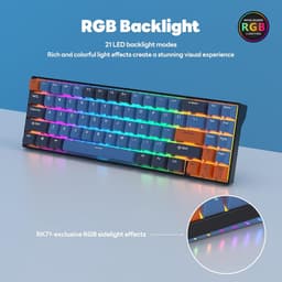 Royal Kludge RK71 - Gaming Toetsenbord - Draadloos - Mechanisch - RGB - Keyboard - Gaming — thumbnail 4