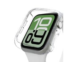 Hoesje Geschikt voor Apple Watch SE 3 (44 mm) - Extra Sterk - Siliconen Case Cover - Smartwatch Full Bumper Hoes - Transparant