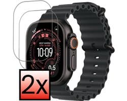 Screenprotector - 2 Stuks - Geschikt voor Apple Watch Ultra 3 (49 mm) - Extra Sterk - Tempered Glass - Gehard Glas - Beschermglas Screen Cover - Bescherm Protector voor Smartwatch