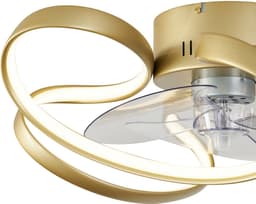 QAZQA mandy - Dimbare LED Plafondventilator met Verlichting | Lamp en Afstandsbediening - 1 lichts - Ø 60 cm - Messing - Woonkamer | Slaapkamer | Keuken — thumbnail 3