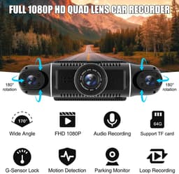 4-kanaals Wifi-rijrecorder 1080P HD-rijrecorder auto voor- en achtercamerasensor — thumbnail 5