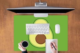 Muismat XXL 90x60 cm - Bureau onderlegger - Bureau mat Avocado - Groen - Speels - Bureaumat - Gaming mousepad xl - Bureaulegger groot - Computer deskmat — thumbnail 3