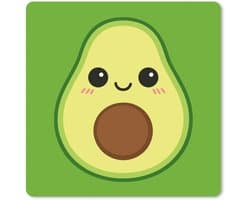 Muismat XXL 60x60 cm - Bureau onderlegger - Bureau mat Avocado - Groen - Speels - Bureaumat - Gaming mousepad xl - Bureaulegger groot - Computer deskmat