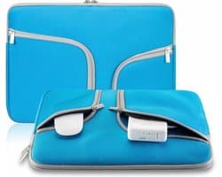 Laptop Sleeve 11 inch - Opbergvak voor Oplader, Notities, Muis - 11,6 Inch - Ritssluiting - Waterdicht - Blauw