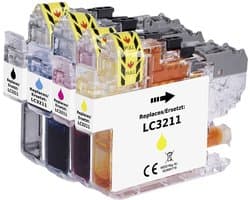 Renkforce Inktcartridge vervangt Brother LC-3211BK, LC-3211C, LC-3211M, LC-3211Y Compatibel Combipack Zwart, Cyaan, Mag