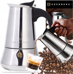 Edënbërg Percolator 4 kops - Espresso Maker - Roestvrijstaal - Zilver — thumbnail 4