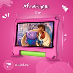 CosmoToys® Kids Tablet - Kindertablet - Tablet Kinderen - Vanaf 3 Jaar - Speelgoed voor in de Auto & Onderweg - 7 Inch - Android 11 - Ouderlijk Toezicht - 3500 mAh - Roze — thumbnail 3