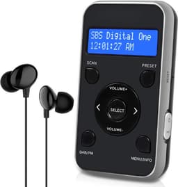 MP3 Speler Digitale Radio - DAB/DAB+ en FM-radio - Draagbare Sportradio - 20 Voorkeurzenders, Klok en Alarm - Zwart Grijs — thumbnail 1