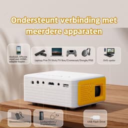 Synergy - Mini Beamer - Input tot Full HD 1080P - Projector - Mini Projector - HDMI - USB - Wit - Smartphone - Draagbaar - Ingebouwde speaker — thumbnail 3