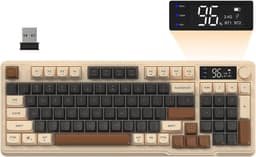 Mechanical Keyboard - Mechanisch Toetsenbord Gaming - Crème en bruin — thumbnail 1