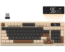 Mechanical Keyboard - Mechanisch Toetsenbord Gaming - Crème en bruin