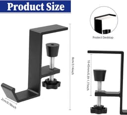 TRANKIELO® - Verstelbare Hoofdtelefoonstandaard – Bureau Headsethouder met Klem – Gaming Hoofdtelefoon Hanger en Opslaghaak — thumbnail 2