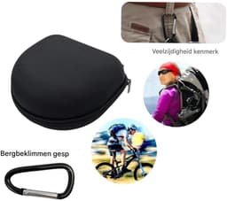 Koptelefoon Case - Koptelefoon Hoesje - Oortjes Opberg Hoesje - Beschermhoes - Draagta - Geschikt voor de meeste hoofdtelefoons, Bluetooth, bedrade hoofdtelefoons, gaming-hoofdtelefoons - Waterbestendig、 Stootvast - Zwart — thumbnail 3