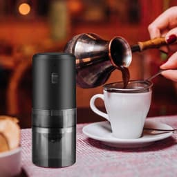 Koffiezetapparaat - Koffiemolen - Draagbare koffiemachine - Koffiezetapparaat met maalfunctie - Lichtgewicht en eenvoudig - Zwart — thumbnail 2