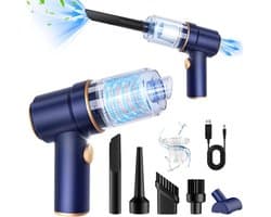 Gloovon kruimeldief - Kruimeldief Snoerloos - Stofzuiger Zonder Zak - Handstofzuiger - Oplaadbaar - Auto Stofzuiger - Blauw