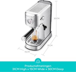 Espressomachine - Koffiezetapparaat - Koffiemachines - Zilver — thumbnail 2