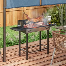 Outsunny - Houtskoolbarbecue - RVS - 118L x 32B x 90H cm - Zwart — thumbnail 2