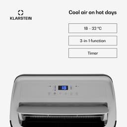Klarstein Mobiele airconditioner met luchtafvoerslang, 4-in-1 airconditioner, ventilator, luchtontvochtiger & nachtmodus, kleine & draagbare airconditioner voor thuis & op kantoor, laag verbruik, 14000BTU,1 kW voor 65 m² - Afstandsbediening — thumbnail 4