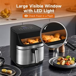 Aigostar OmniCook - Airfryer XXL - 8,8L - Dubbele verwarmingselementen - 2200W - Heteluchtfriteuse met kijkvenster - 13 Programma's — thumbnail 5