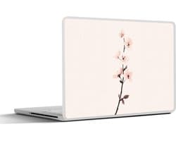 Laptop sticker - 14 inch - Minimalistisch - Bloesem - Tak - Roze - 32x5x23x5cm - Laptopstickers - Laptop skin - Cover
