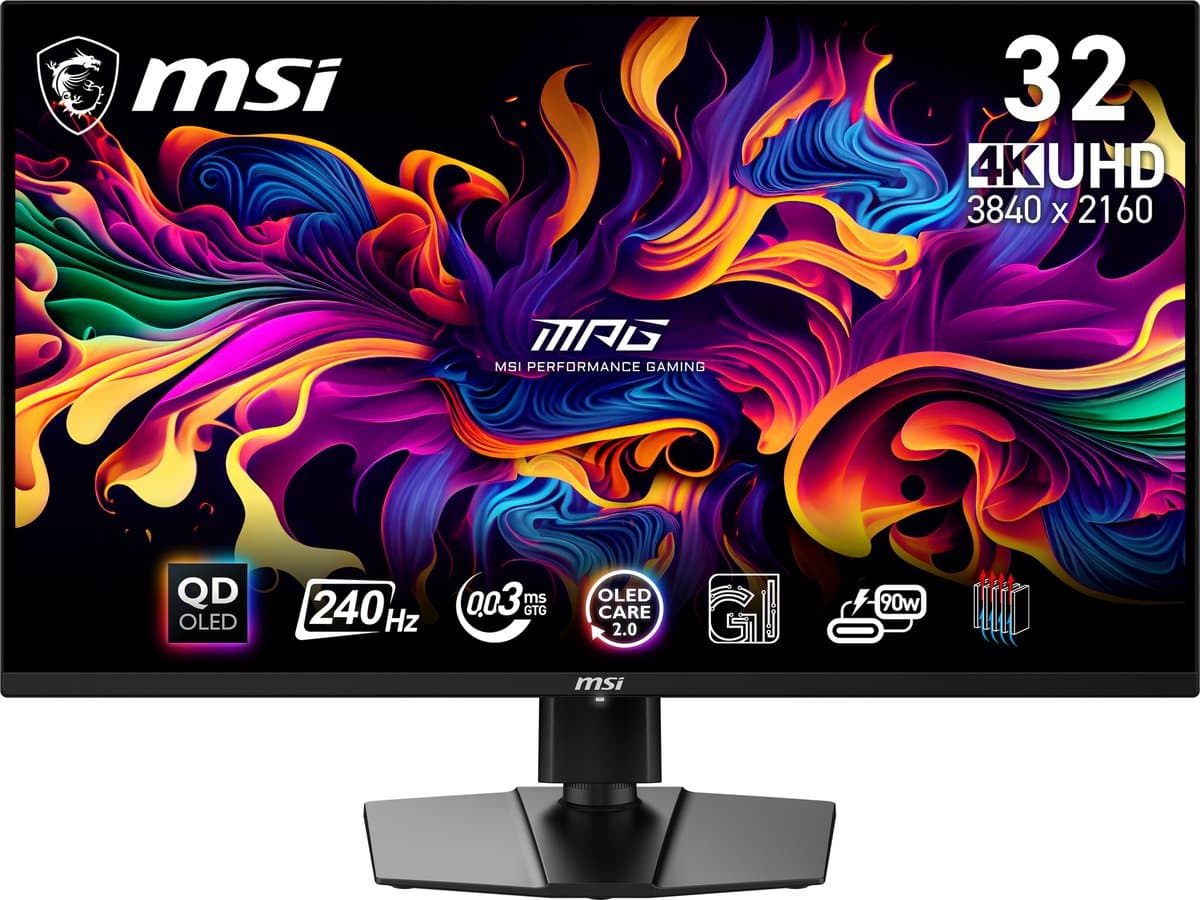 MSI MPG 321URX QD-OLED - 4K Gaming Monitor - 240hz - 32 inch - USB-C PD 90W — afbeelding 1