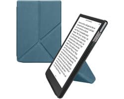 kwmobile e-reader hoesje geschikt voor Pocketbook InkPad 4 / Color 3 / Color 2 / Vivlio InkPad 4 / InkPad Color 3 hoes - Ereader flip case met standaard - E reader cover van kunstleer - In petrol