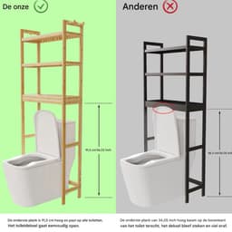 Wasmachine ombouw - Meubelkast voor wc - Opbouwmeubel - Droger - 155x60cm — thumbnail 5