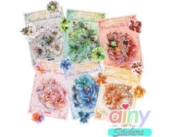 Ainy Bloemen PET Stickers Premium Set | 120 stuks met 3D gouden accenten | Luxe & Elegant | Geschikt voor bullet journal, fotoalbum, wenskaarten, laptop, telefoon, waterfles, muursticker, goud sticker, skateboardstickers | Kinderen & Volwassen