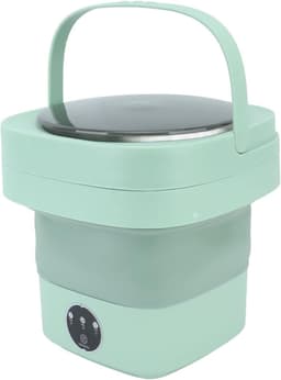 Vouwbare Mini Kleine Draagbare Wasmachine - 100-240V Volledige Appartement Automatische Kleine Ondergoed Vouwbare Wasmachine voor Studentenhuis (Groente) — thumbnail 1