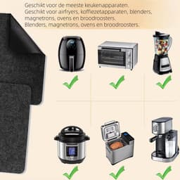 4 stuks - Viltmatten - Hittebestendige matten voor aanrechtbladen - Hittebestendige matten voor airfryer - Matten voor koffiezetapparaten - Beschermers voor ovens — thumbnail 4