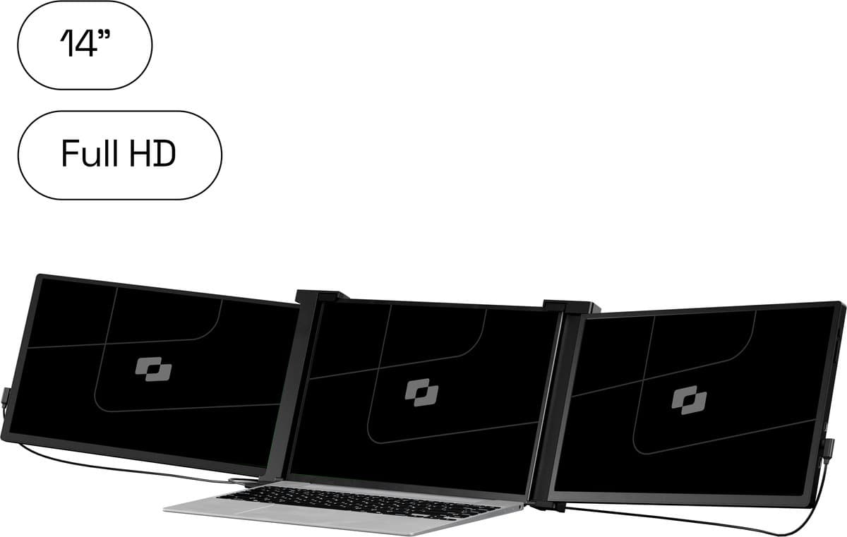 Screenmate® Expand Portable Monitor 14” - Portable Monitor Full HD + HDR - Draagbare Monitor met Beschermhoes - Draagbaar Beeldscherm - Extra Scherm Laptop - Zwart — afbeelding 1