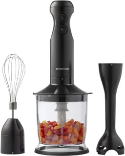 Inventum MX350B Staafmixer set - RVS mes - 2 snelheden - Afneembare voet - Garde en hakmolen - 350 watt - Zwart — thumbnail 1