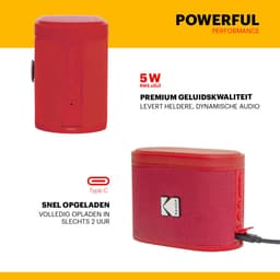 Kodak SoundBrix Bluetooth Speaker – Draadloze Muziek Box – 5W RMS – Rood — thumbnail 4