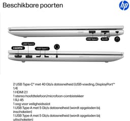 HP ProBook 4 G1q Next Gen AI PC Copilot+ PC Snapdragon X1-26-100 Laptop 35,6 cm (14") WUXGA 32 GB LPDDR5x-SDRAM 512 GB SSD Wi-Fi 7 (802.11be) Windows 11 Pro Zilver — thumbnail 2